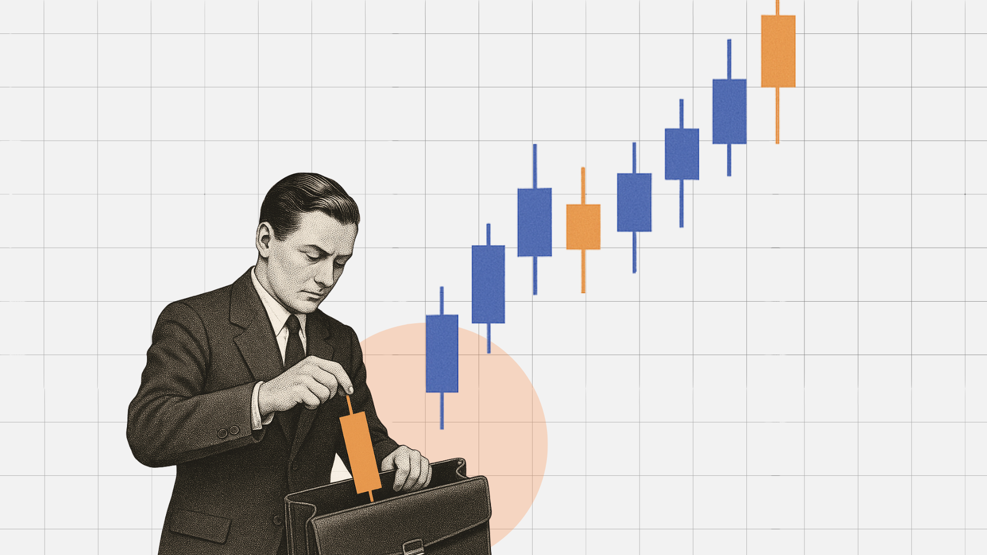 Investor allocating capital with upward financial chart representing private capital markets growth